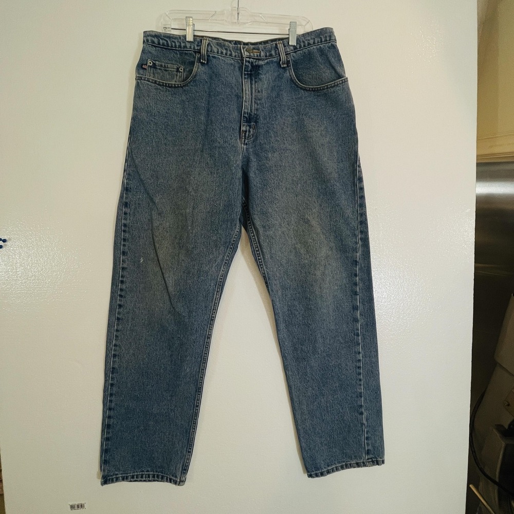 Ralph Lauren RL Jean Jeans Mens 30x32 Blue Medium Wash Relaxed Straight USA Flag